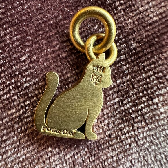 Cute Pink Gold Cat Charm from Poor Cat